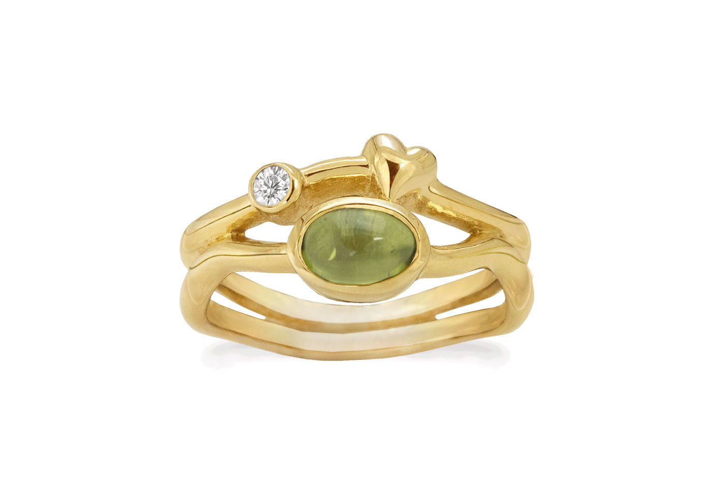 Forgyldt ring - Rainforest Dew