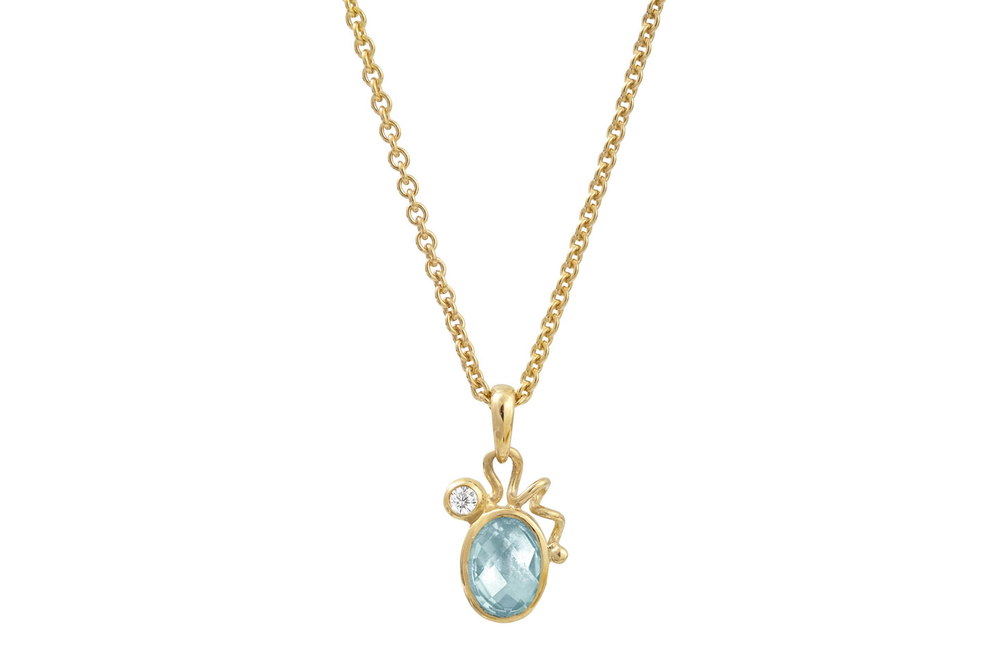 Guld collier  - Blue Blush