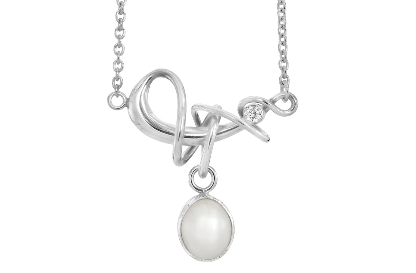Sølv collier - Winding White