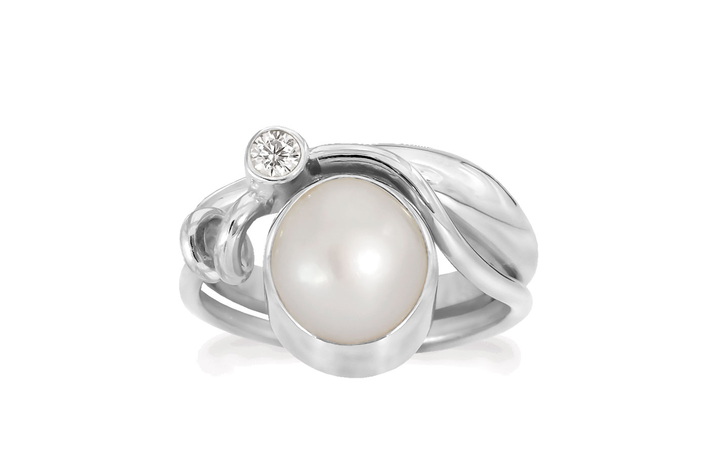 Sølv ring - Winding White