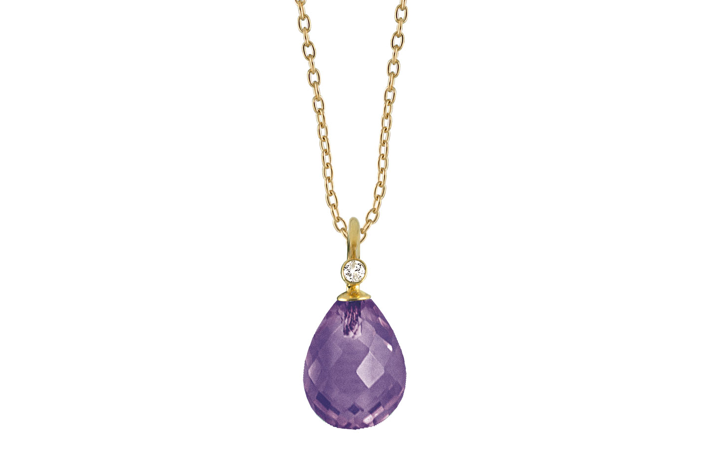 Guld collier, ametyst - Contessa