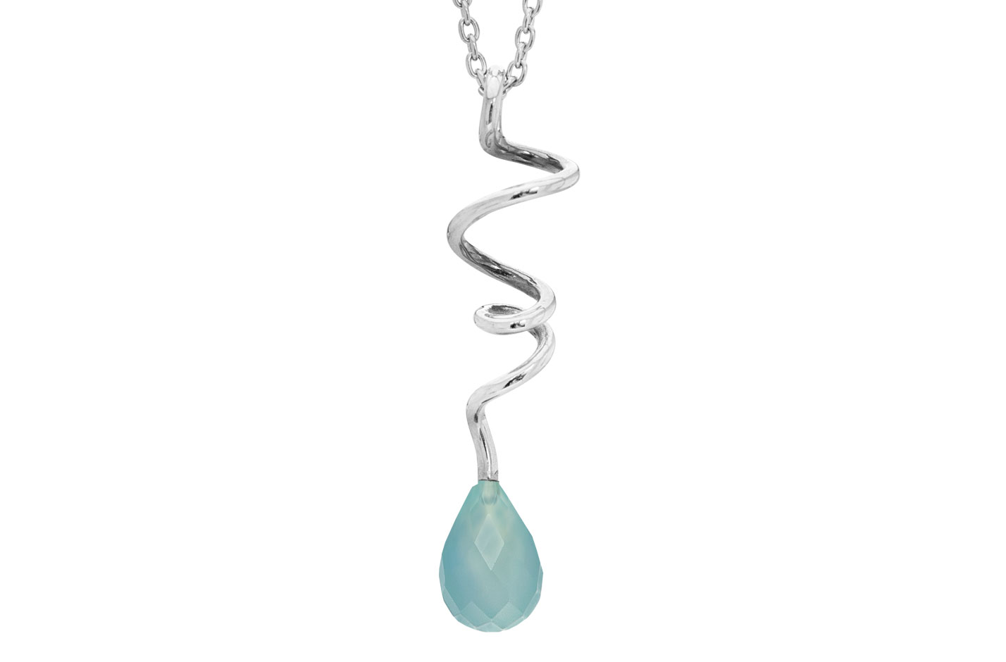 Sølv collier, calcedon - Soft Line