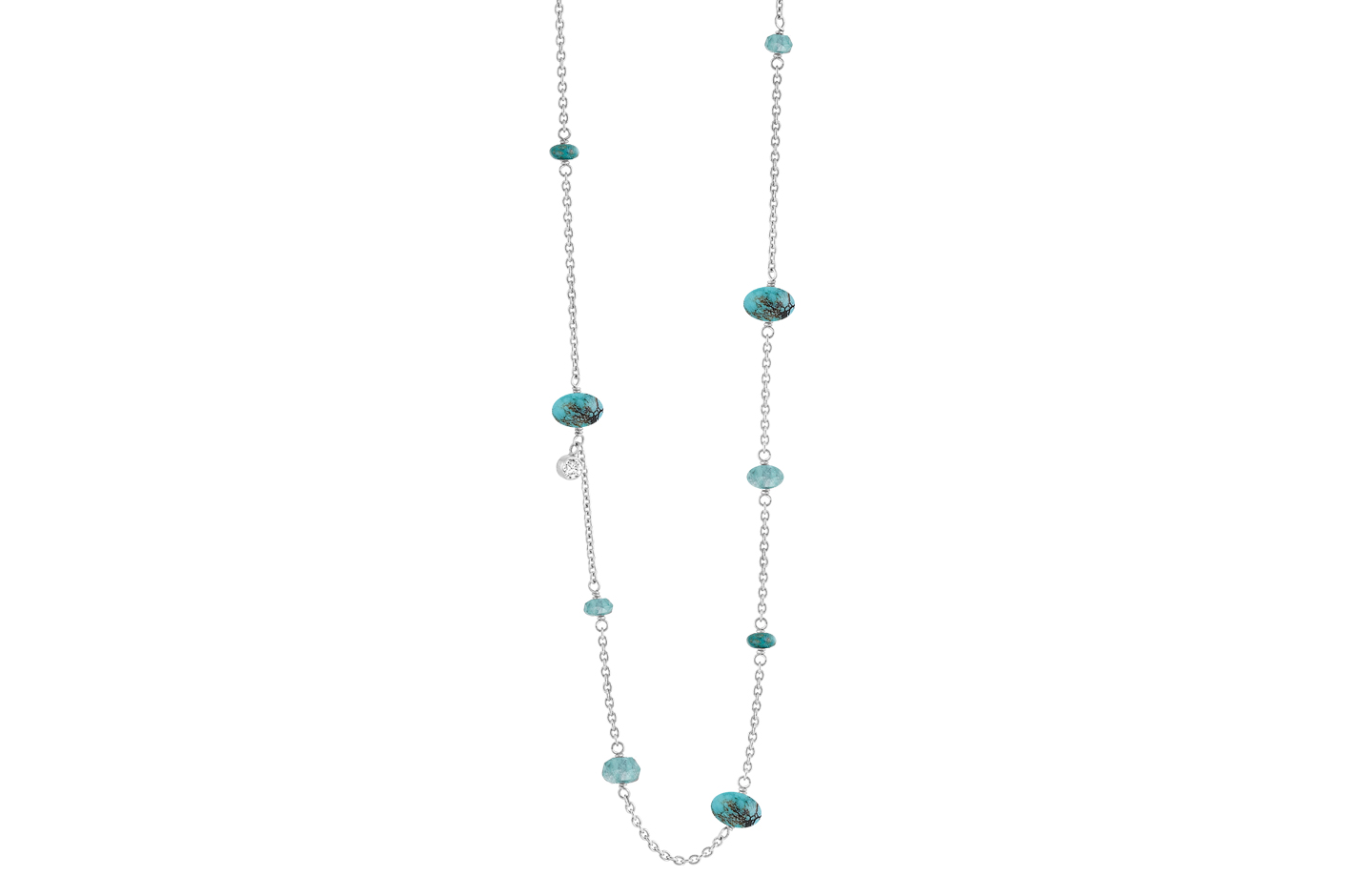 Sølv collier, turkis - Minetta